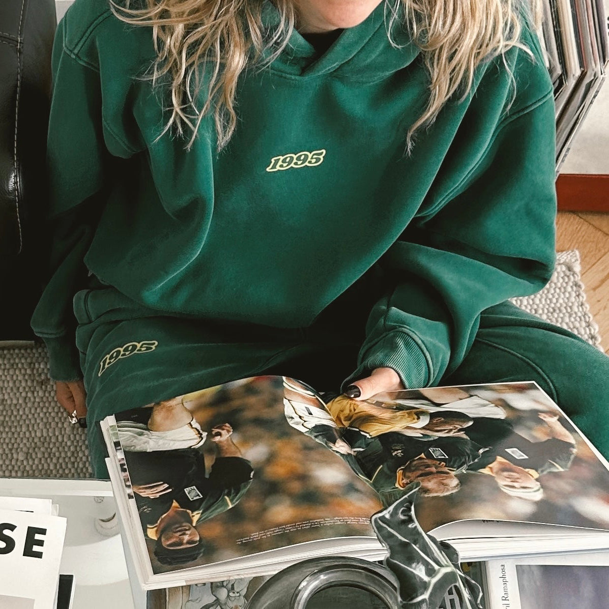 FLEECE HOODIE WITH BACK PRINT
